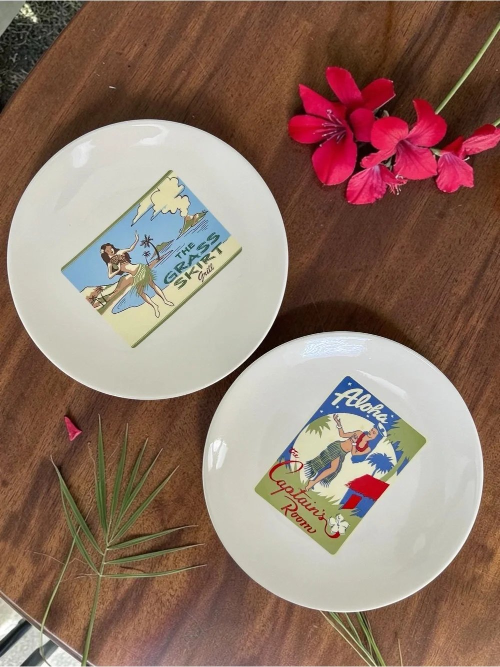 90s Y2K Pottery Barn Aloha Girls Salad / App Plates 8